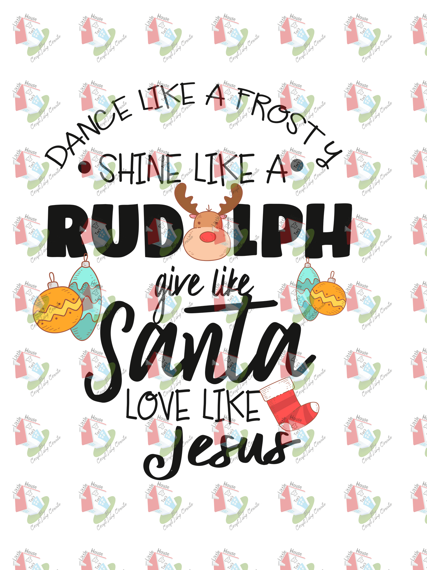 07282 dance like a frosty shine like a rudolph DESIGN t shirt