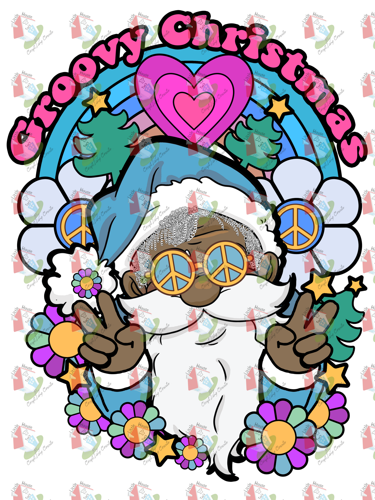 07294 Groovy Christmas Blue Santa Black