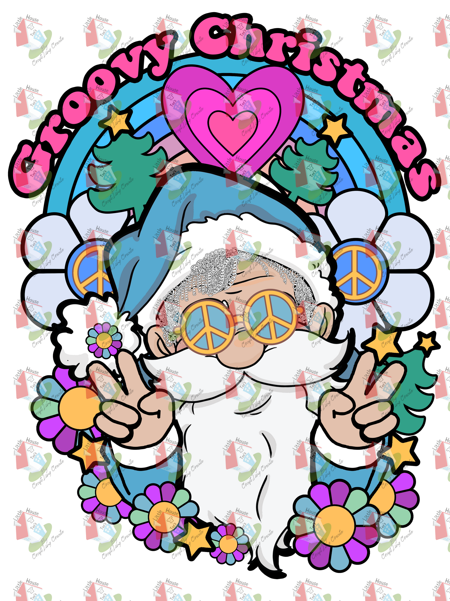07295 Groovy Christmas Blue Santa