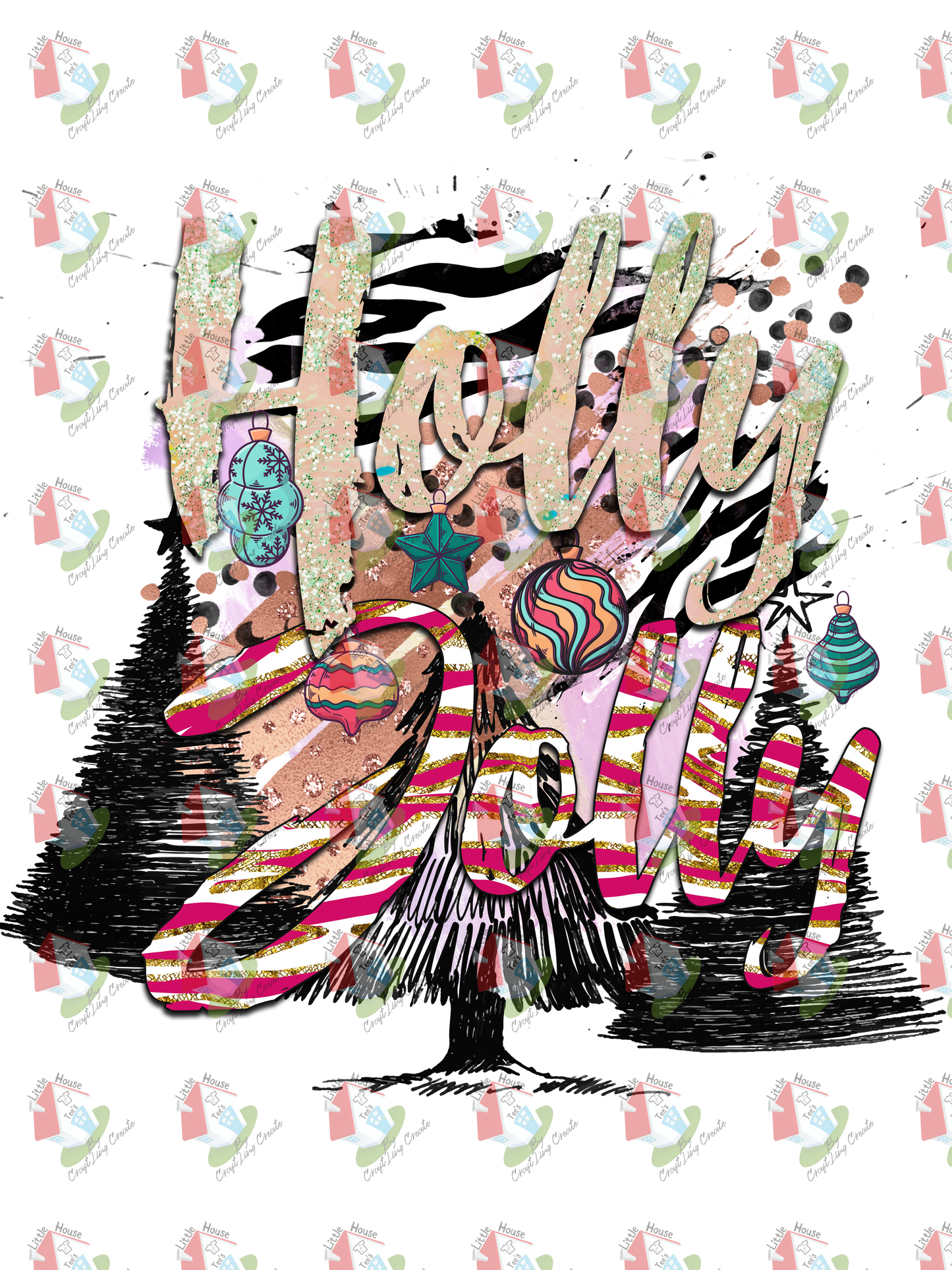 07298 holly jolly DESIGN t shirt