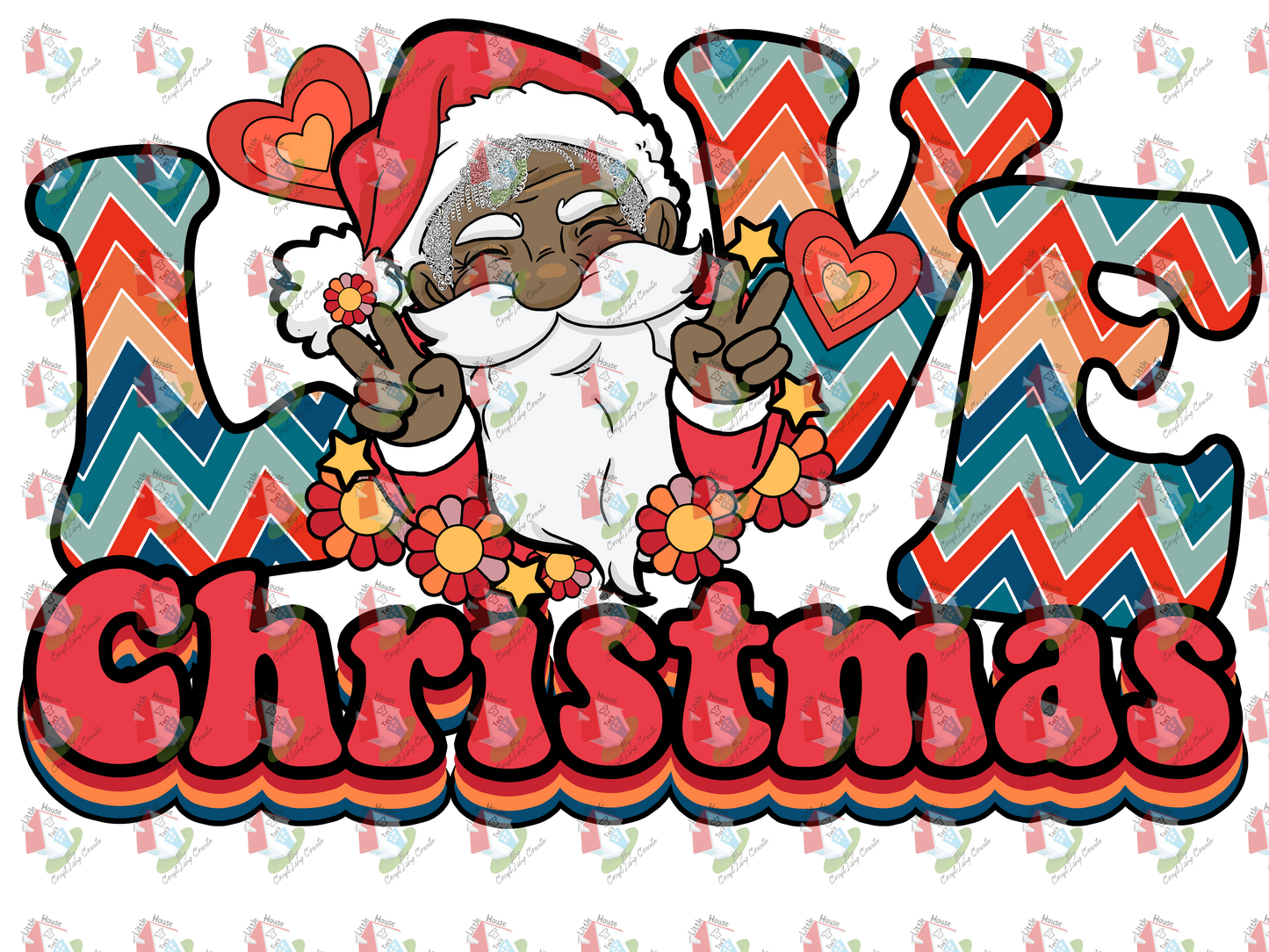 07323 LOve Christmas BLACK SANTA
