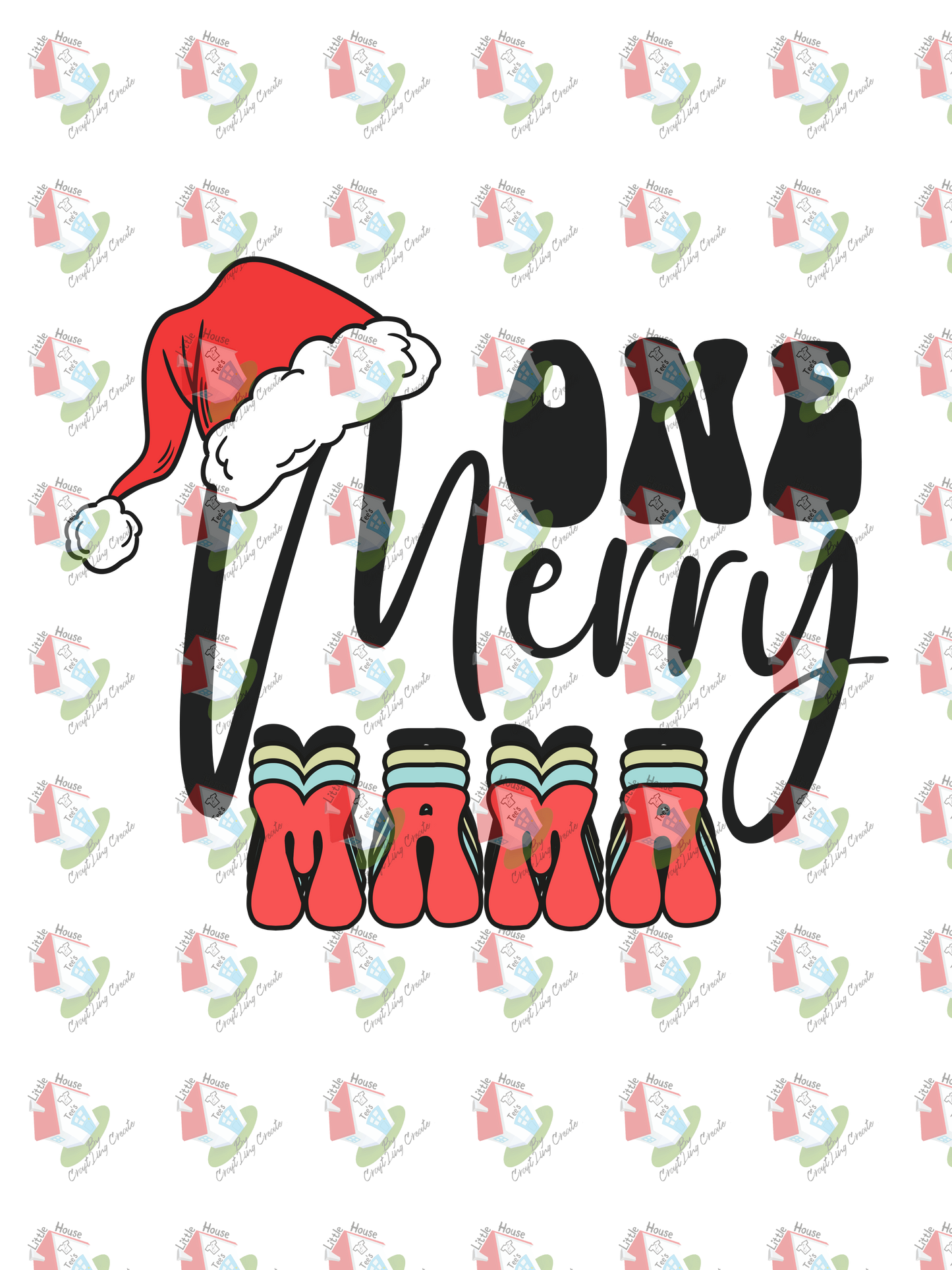 07341 ONE MERRY MAMA DESIGN t shirt