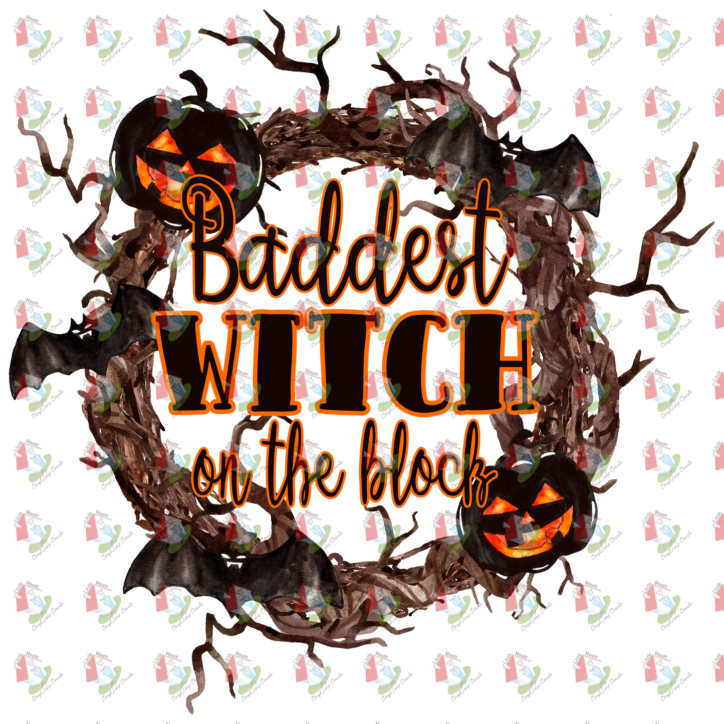 7150 baddest witch on the block halloween wreath