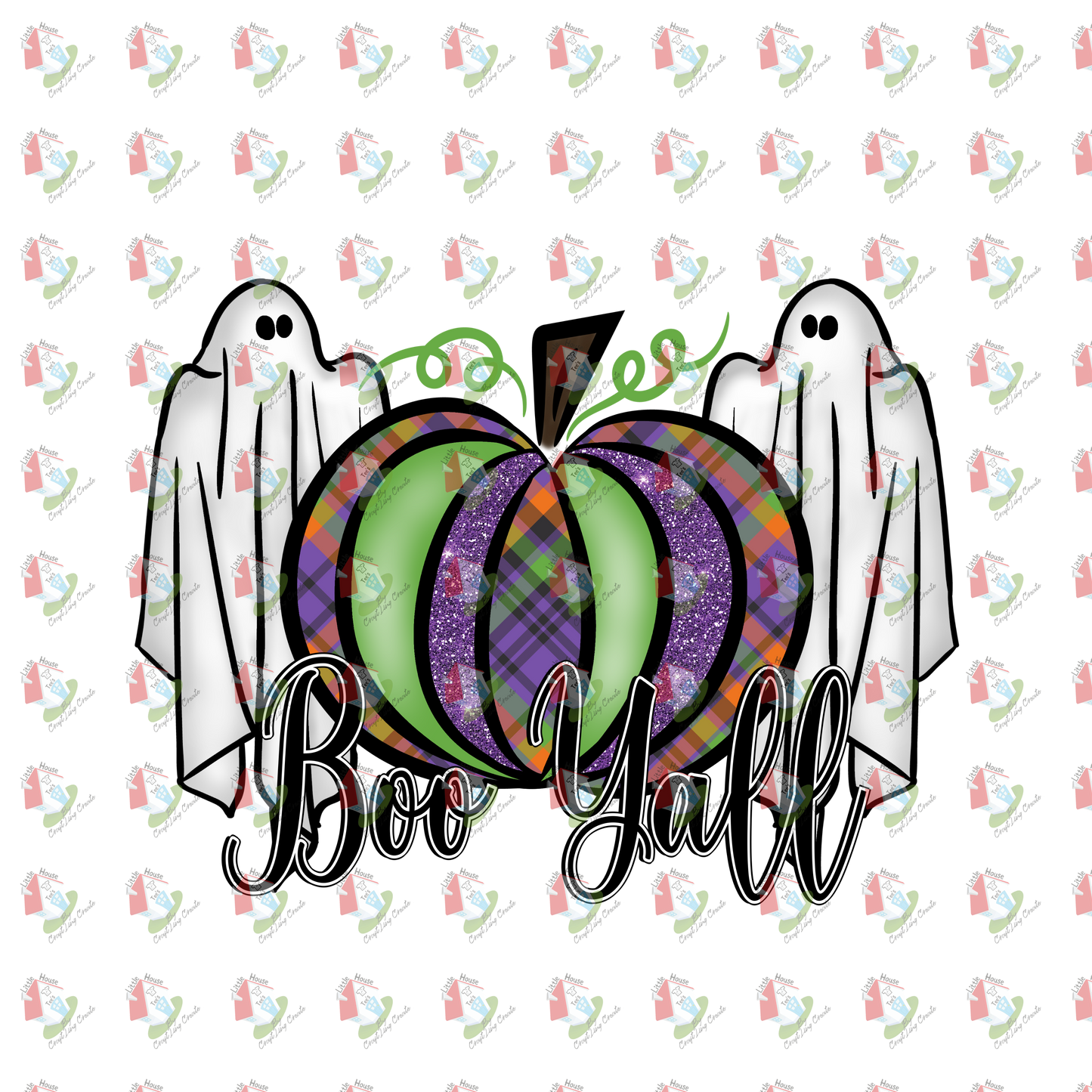 7160 Boo yall plaid pumpkin