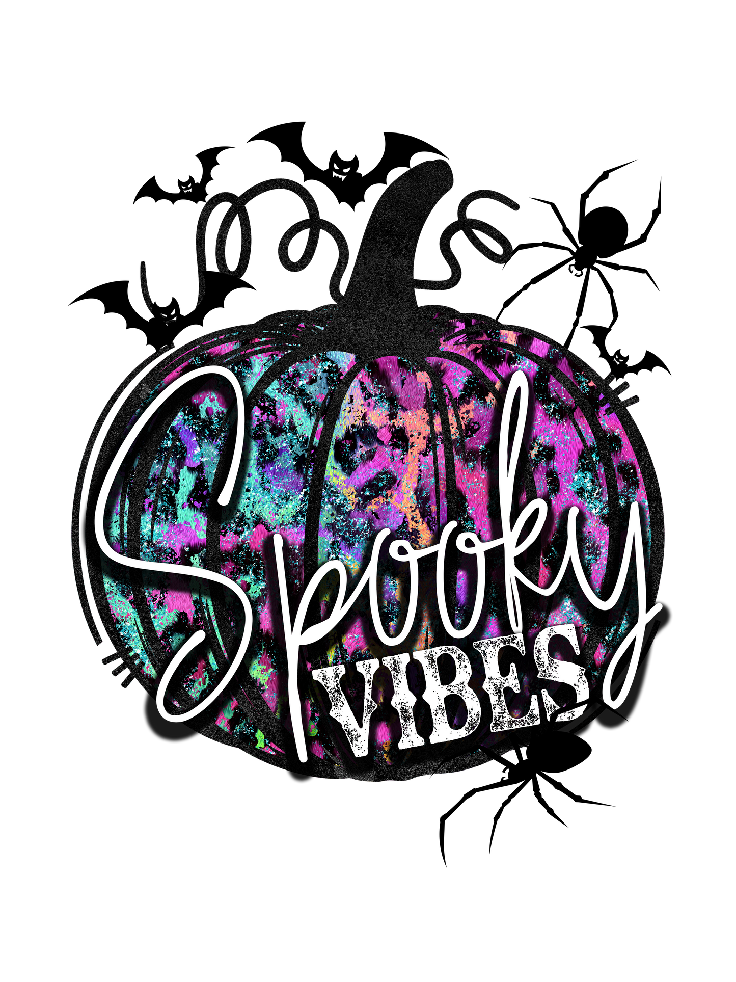 7193 HALLOWEEN spooky vibes pumpkin DESIGN t shirt