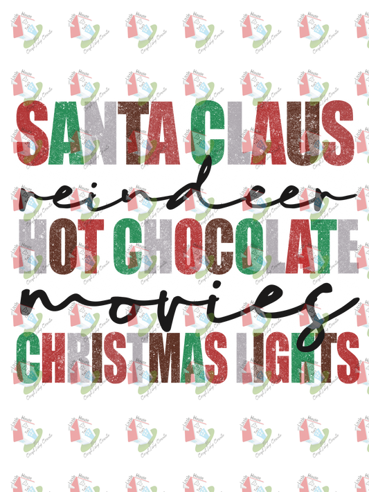07344 santa claus hot chocolate and lights   DESIGN  t shirt
