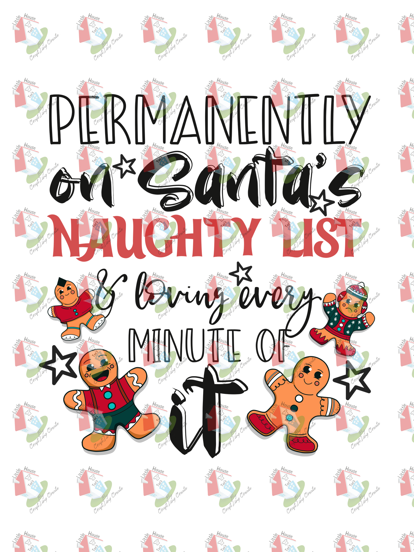 07350 SANTAS NAUGHTY LIST DESIGN  t shirt