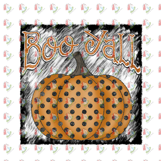 7161 Boo yall polka dot pumpkin