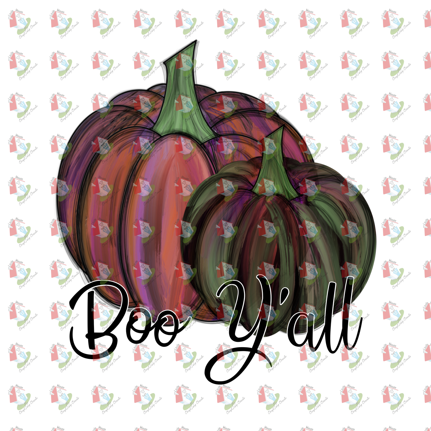 7163 Boo yall watercolor pumpkins