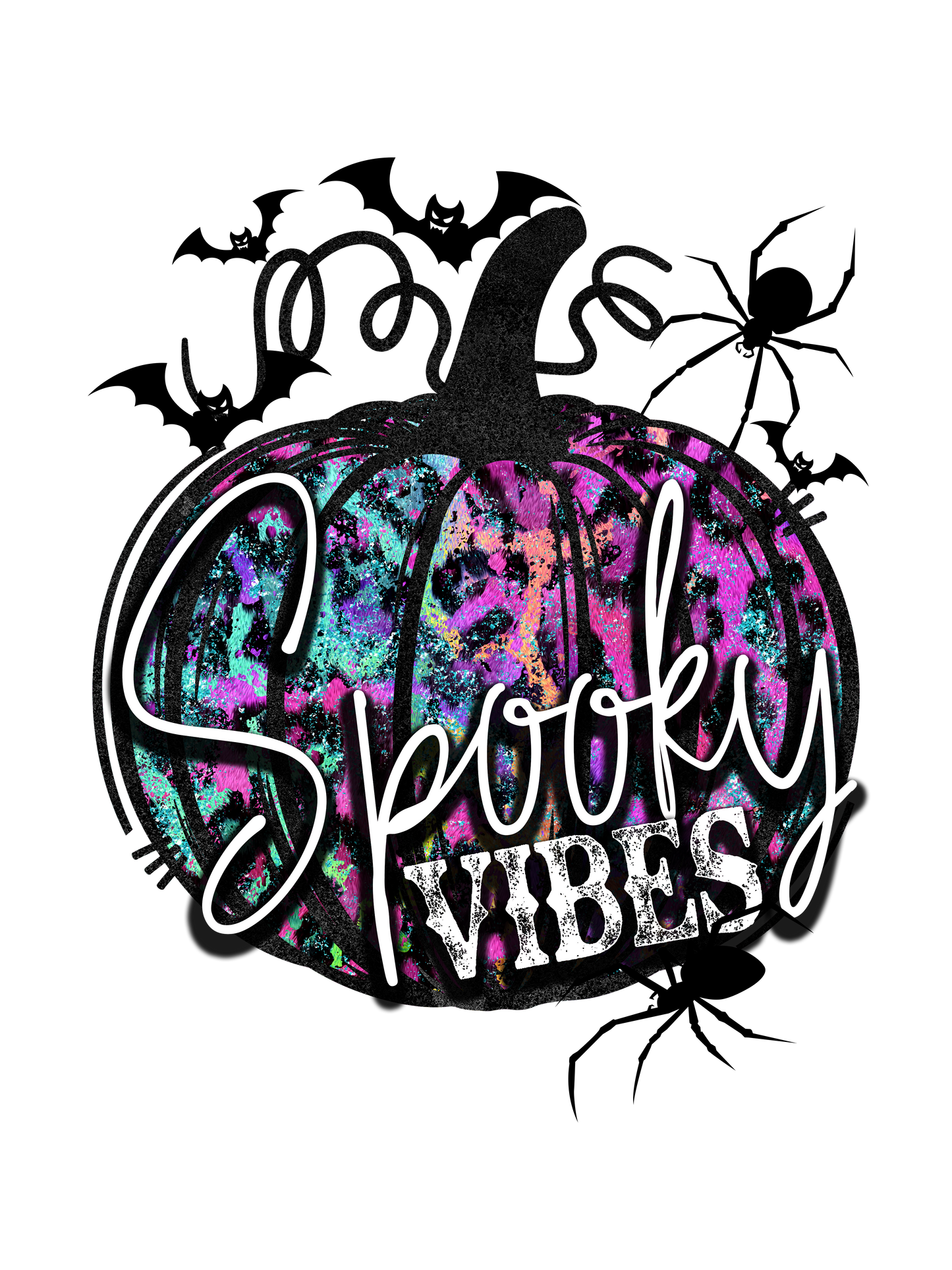 7193 HALLOWEEN spooky vibes pumpkin  DESIGN  t shirt