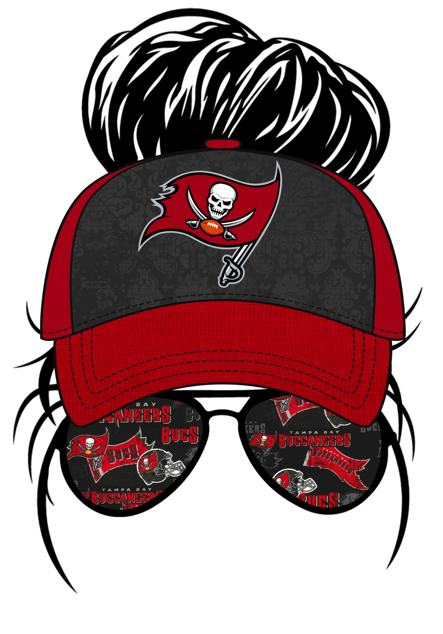 7252 - Tampa bucs Messy bun